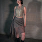 Double layer draped skirt