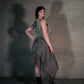 Double layer draped skirt