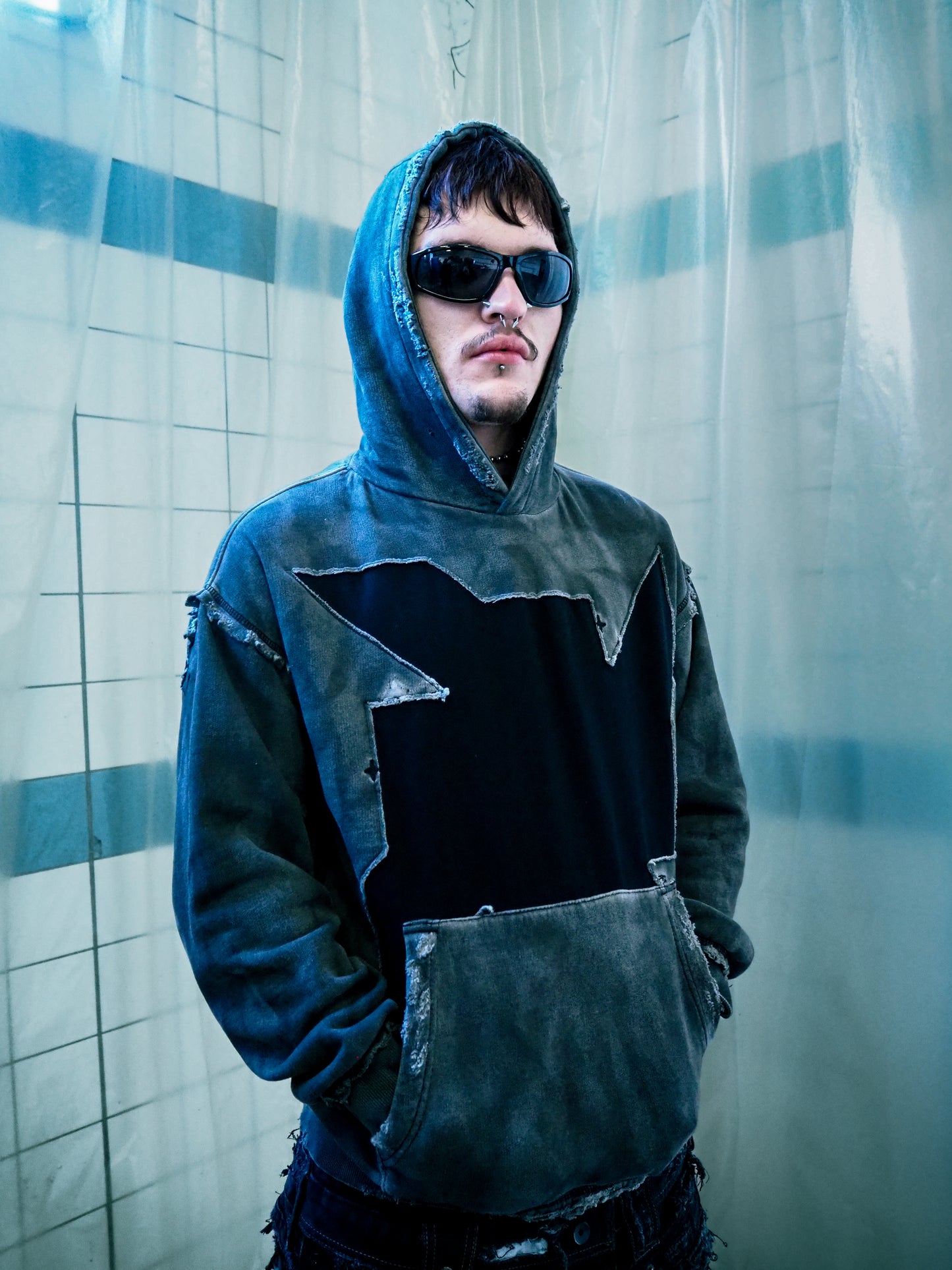 Destroyed cut-out hoodie